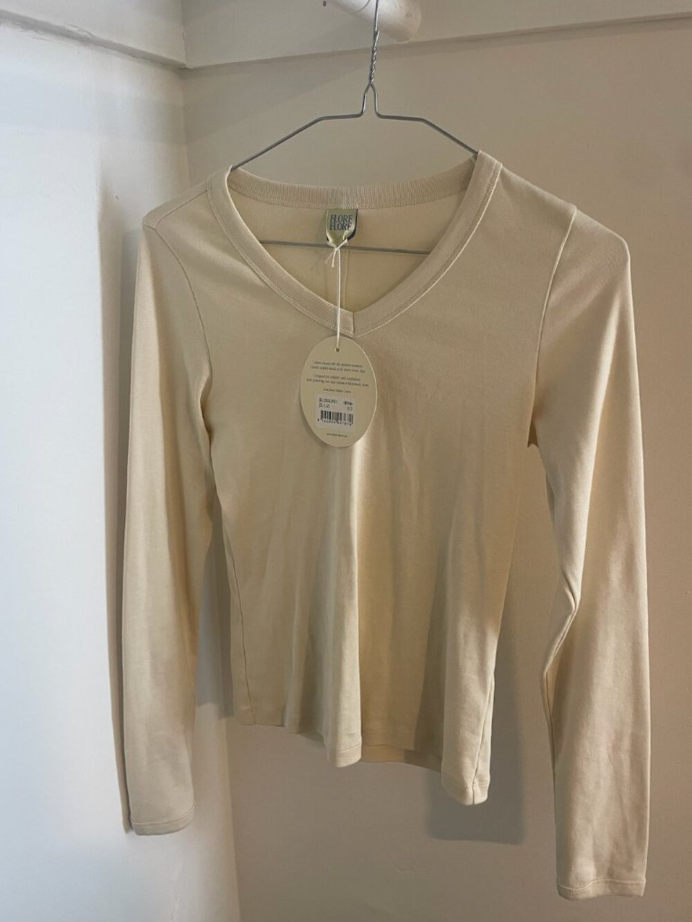 NWT Flore Flore Jill Long Sleeve Off White (Size Small)